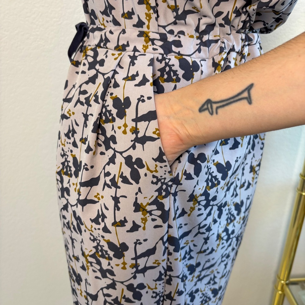 REI Co-op Sun Up Shirt Dress Grey Lilac Floral UPF 50 Medium Gorpcore Outdoor - Picture 15 of 16